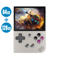 Portable Retro Gaming Console - Anbernic RG35XX Plus - H700 quad core WIFI 64GB + 128GB Memory 5000 Games 3300mAh Color Gray